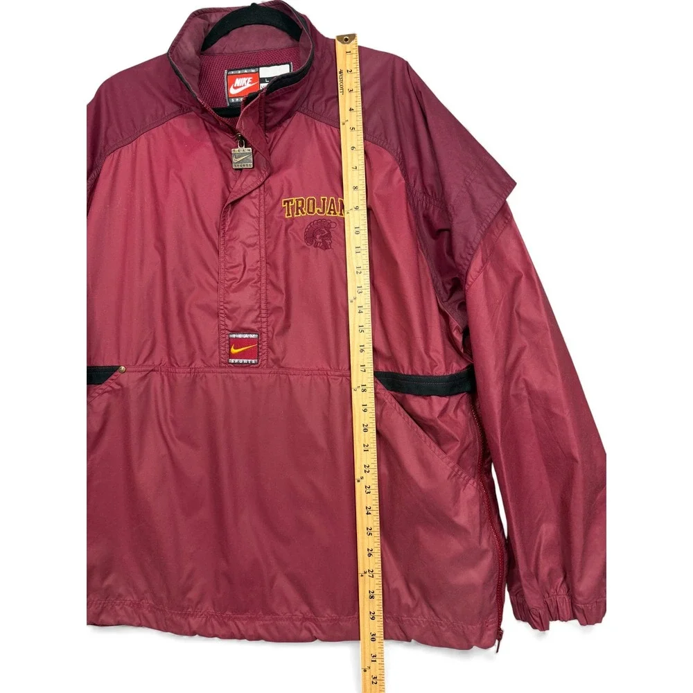 Vintage Nike Team Sports USC Trojans Jacket L Burgundy Gold Embroidered Y2K
